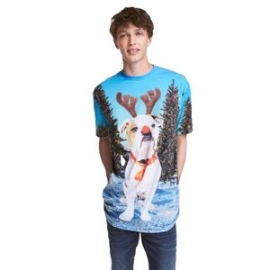 3/$20 H&M Divided Christmas T-shirt with bulldog
